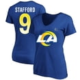 thumbnail image 1 of Women's Fanatics Matthew Stafford Royal Los Angeles Rams Super Bowl LVI Plus Size Name & Number V-Neck T-Shirt, 1 of 3