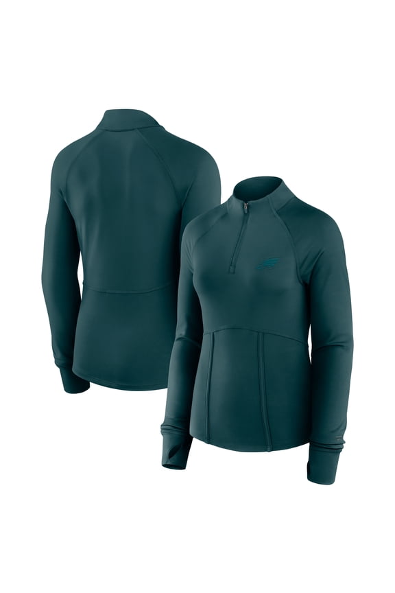 Women's Fanatics Midnight Green Philadelphia Eagles Elements Quarter-Zip Jacket