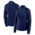 thumbnail image 1 of Women's Fanatics Navy Atlanta Braves Elements Raglan Tri-Blend Quarter-Zip Top, 1 of 7