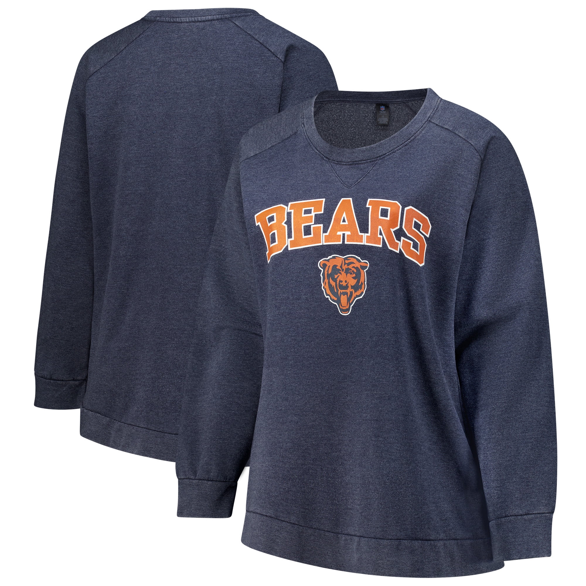 Women's Fanatics Navy Chicago Bears Acid Wash Raglan Pullover