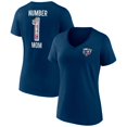 thumbnail image 1 of Women's Fanatics Navy Chicago Bears Plus Size Mother's Day #1 Mom V-Neck T-Shirt, 1 of 3