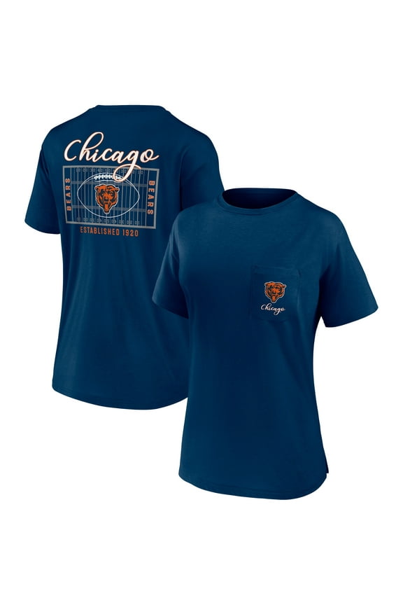 Women's Fanatics Navy Chicago Bears Southern Prep T-Shirt