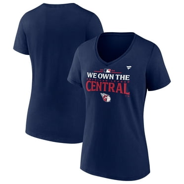 Women's Fanatics  Navy Cleveland Guardians 2024 AL Central Division Champions Plus Size Locker Room T-Shirt