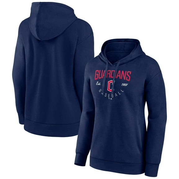 Women's Navy Cleveland Guardians Live For It Pullover Hoodie