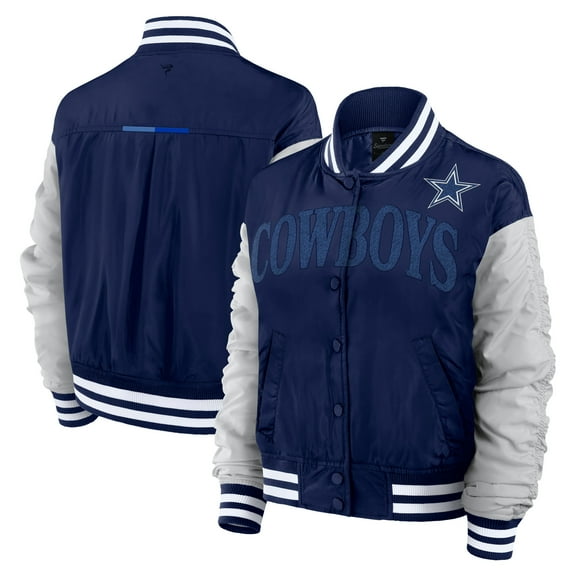 Women's Fanatics Navy Dallas Cowboys Elements Wave Full-Snap Jacket