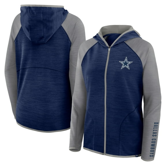 Women's Fanatics Navy Dallas Cowboys Plus Size End Around Pass Full-Zip Hoodie
