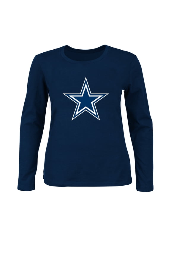 Women's Fanatics Navy Dallas Cowboys Plus Size Primary Logo Long Sleeve T-Shirt