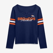 Women's Fanatics Navy Denver Broncos Team First Coverage Scheme Lace-Up Long Sleeve T-Shirt
