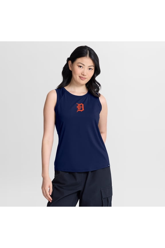 Women's Fanatics Navy Detroit Tigers Draped Mesh Back Performance Tank Top