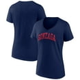 thumbnail image 1 of Women's Fanatics Navy Gonzaga Bulldogs Basic Arch V-Neck T-Shirt, 1 of 3