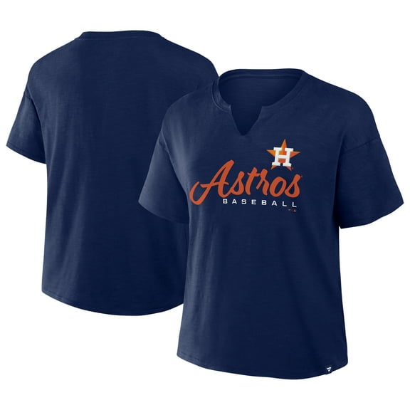 Women's Fanatics Navy Houston Astros Fan Fave Stadium Slub Boxy T-Shirt