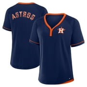 Womens Fanatics Navy Houston Astros League Diva Star Raglan V-Neck T-Shirt