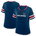 thumbnail image 1 of Women's Fanatics Navy Houston Texans Redzone Draw Play Athena Lace-Up T-Shirt, 1 of 3