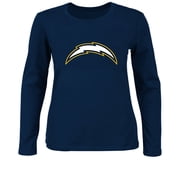 Womens Fanatics Navy Los Angeles Chargers Plus Size Primary Logo Long Sleeve T-Shirt