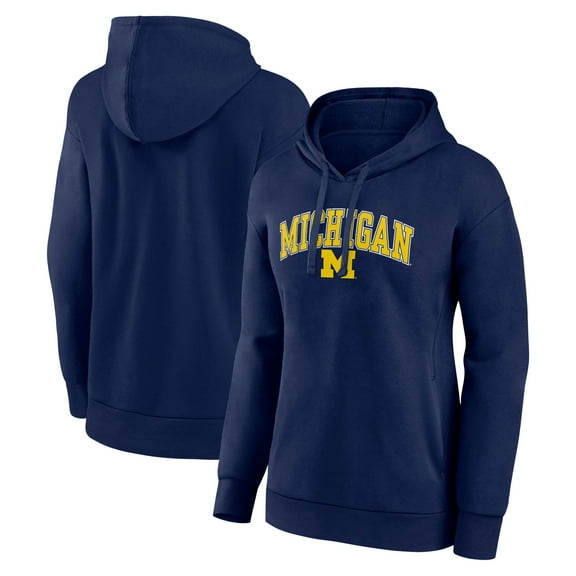 Women's Fanatics Navy Michigan Wolverines Campus Pullover Hoodie
