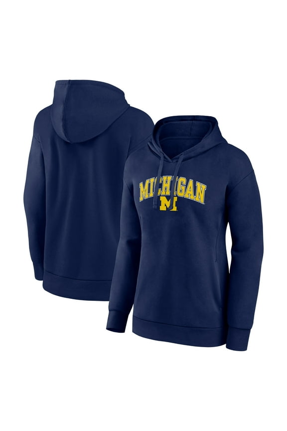 Women's Fanatics Navy Michigan Wolverines Campus Pullover Hoodie