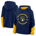 thumbnail image 1 of Women's Fanatics Navy Milwaukee Brewers Oversized Time to Win Pullover Hoodie, 1 of 3