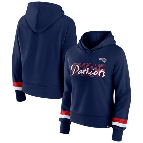 Women's Fanatics Navy New England Patriots Over Under Pullover Hoodie