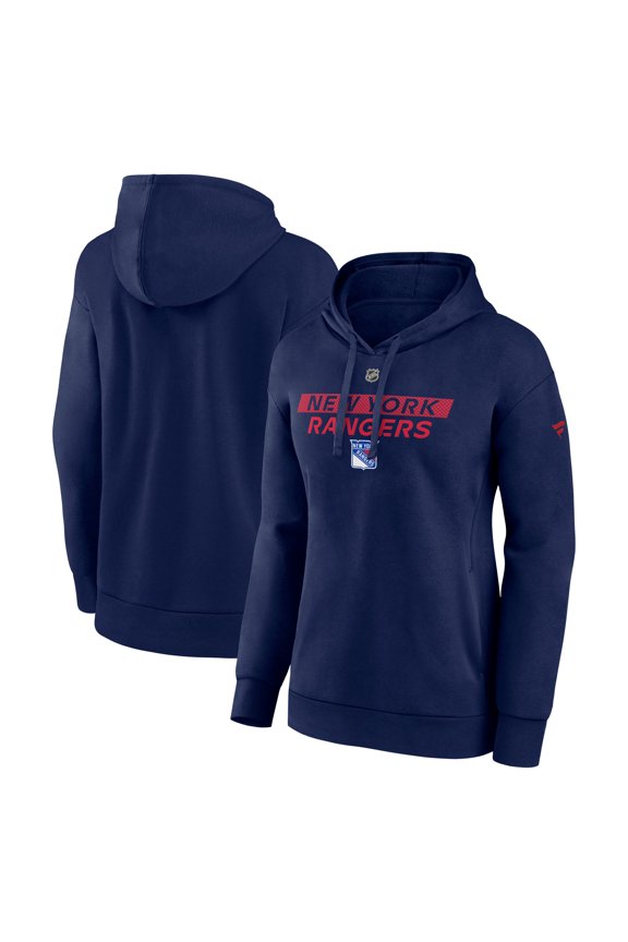 Women's Fanatics Navy New York Rangers Authentic Pro Core Primary Fleece Pullover Hoodie