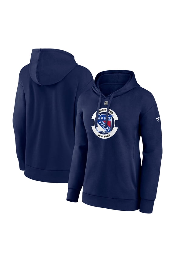 Women's Fanatics Navy New York Rangers Authentic Pro Core Secondary Fleece Pullover Hoodie