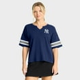 thumbnail image 1 of Women's Fanatics Navy New York Yankees Curl Route T-Shirt, 1 of 5
