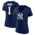 thumbnail image 1 of Women's Fanatics Navy New York Yankees Plus Size Mother's Day #1 Mom V-Neck T-Shirt, 1 of 3