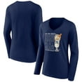 Women's Navy New York Yankees Tres Leches Milkshake VNeck Long Sleeve