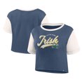 thumbnail image 1 of Women's Fanatics Navy Notre Dame Fighting Irish Color-Block Script Tail T-Shirt, 1 of 3