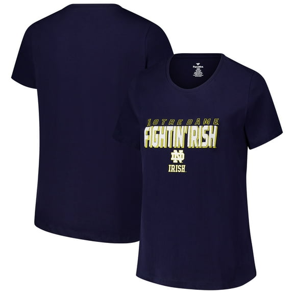 Women's Fanatics Navy Notre Dame Fighting Irish Plus Size Lean Scoop Neck T-Shirt