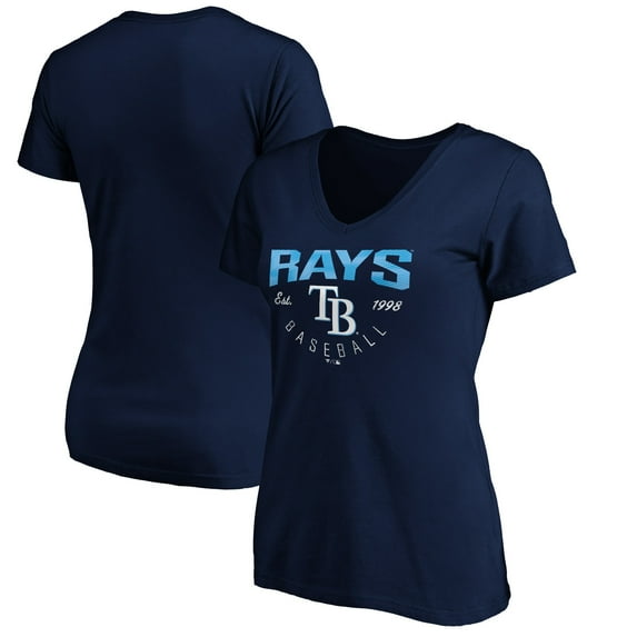 Women's Navy Tampa Bay Rays Core Live For It V-Neck T-Shirt