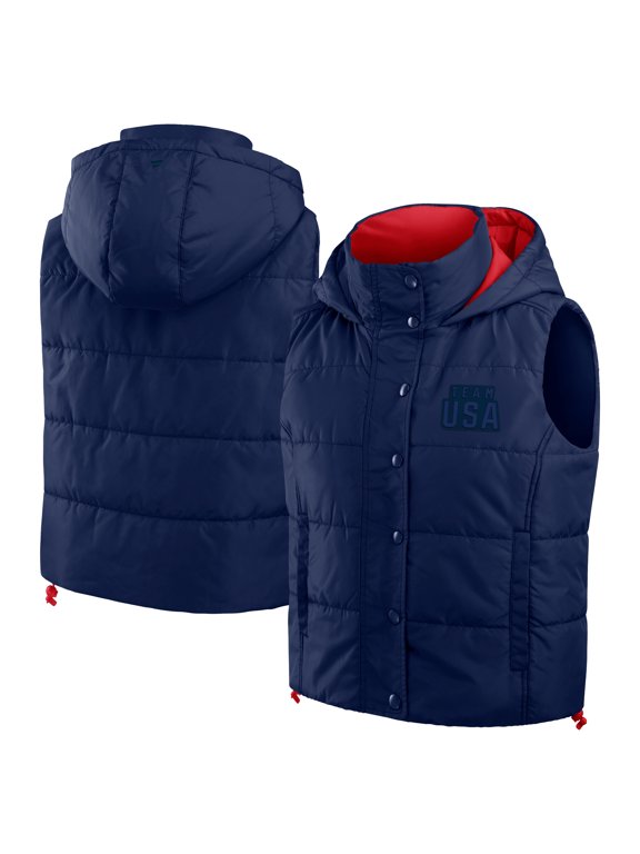Women's-Fanatics Navy Team USA Level Up Padded Vest