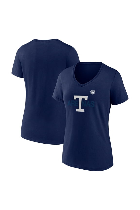 Women's Fanatics Navy Toronto Maple Leafs Primary Logo V-Neck T-Shirt