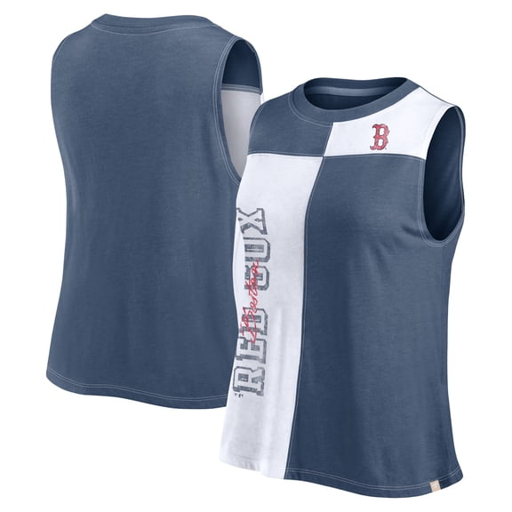 Women's Fanatics Navy/White Boston Red Sox Color-Block Tank Top