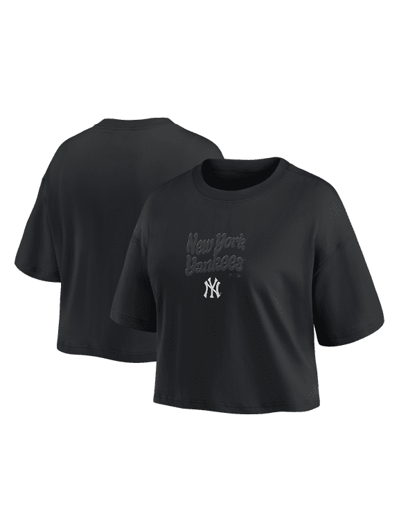 Women's Fanatics New York Yankees Blackout Wave Cropped Top
