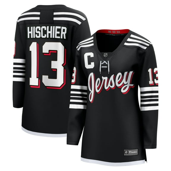 Women's Fanatics Nico Hischier Black New Jersey Devils Alternate Breakaway Jersey