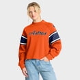 thumbnail image 1 of Women's Fanatics Orange Houston Astros Oversized Toss Sweep Raglan Pullover Sweatshirt, 1 of 5