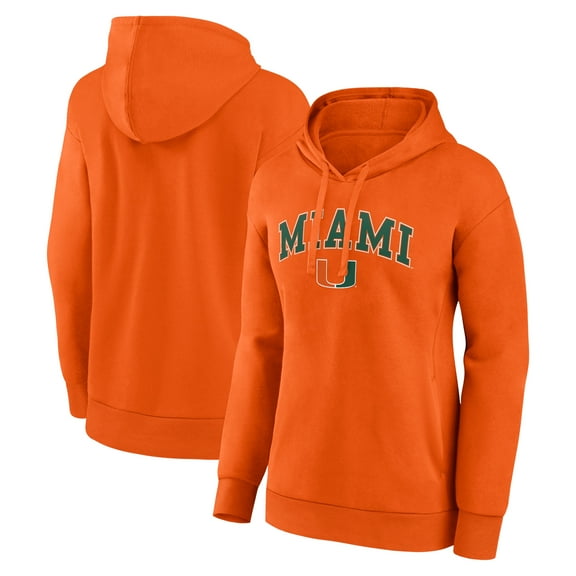Women's Fanatics Orange Miami Hurricanes Campus Pullover Hoodie