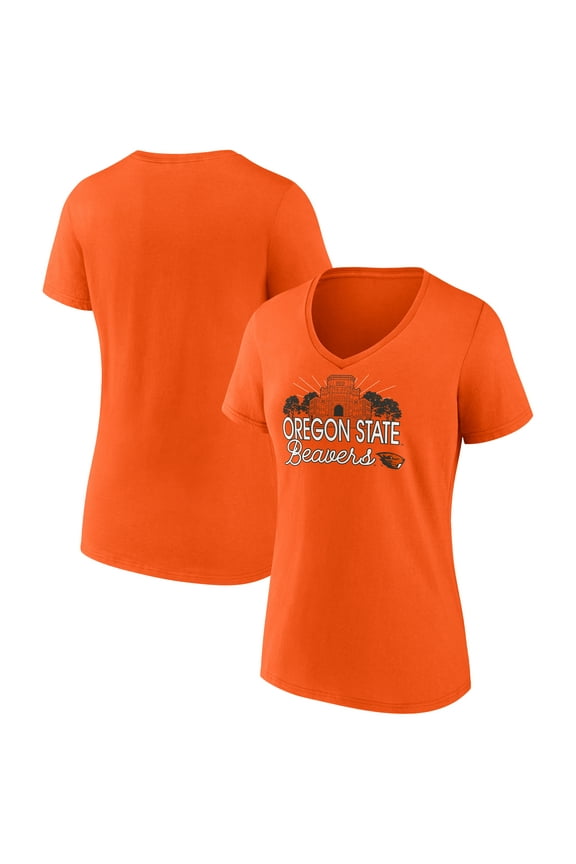 Women's Fanatics Orange Oregon State Beavers Fundamentals Region Draw T-Shirt