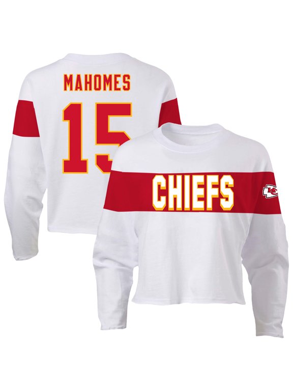 Women's Fanatics Patrick Mahomes Ash Kansas City Chiefs Plus Size Name & Number T-Shirt
