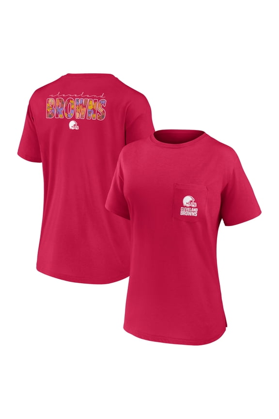 Women's-Fanatics Pink Cleveland Browns Southern Prep Short Sleeve T-Shirt