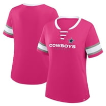 Women's Fanatics Pink Dallas Cowboys Redzone Draw Play Athena Lace-Up T-Shirt
