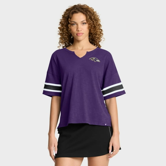 Women's Fanatics Purple Baltimore Ravens Redzone Curl Route T-Shirt