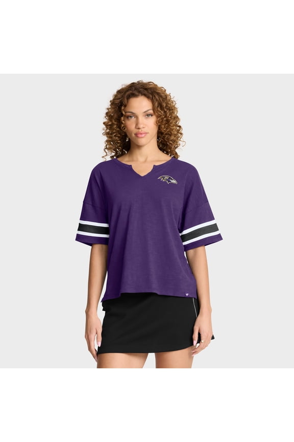 Women's Fanatics Purple Baltimore Ravens Redzone Curl Route T-Shirt