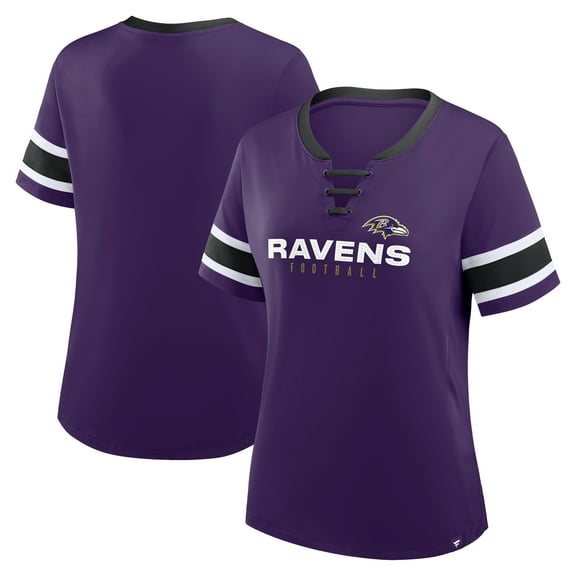 Women's Fanatics Purple Baltimore Ravens Redzone Draw Play Athena Lace-Up T-Shirt