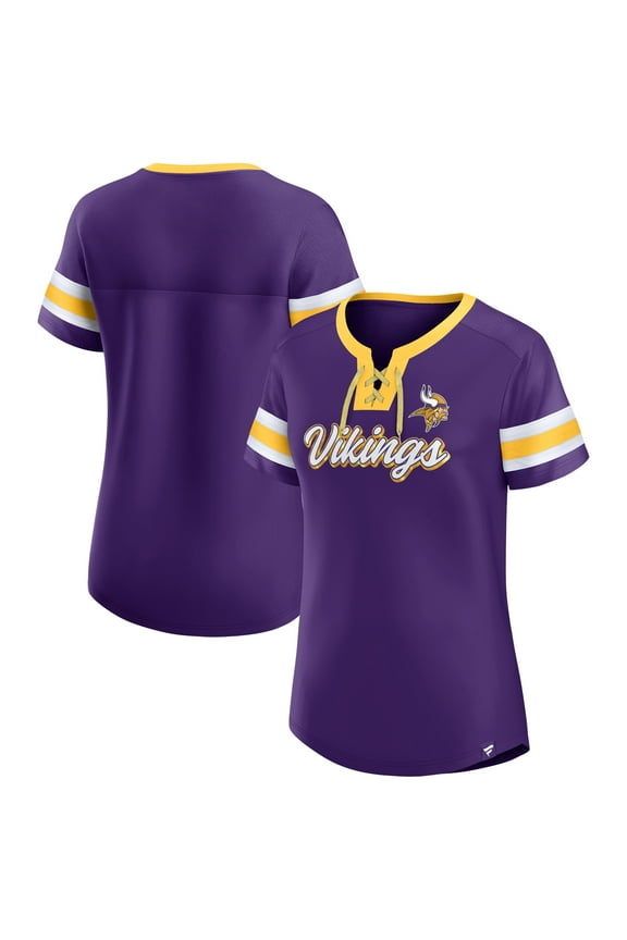 Women's Fanatics Purple Minnesota Vikings Original State Lace-Up T-Shirt