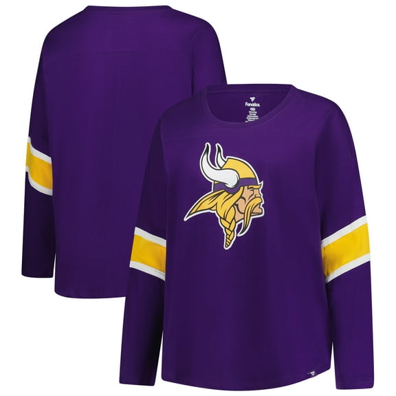 Women's Fanatics Purple Minnesota Vikings Plus Size Redzone 3/4-Sleeve Scoop Neck T-Shirt