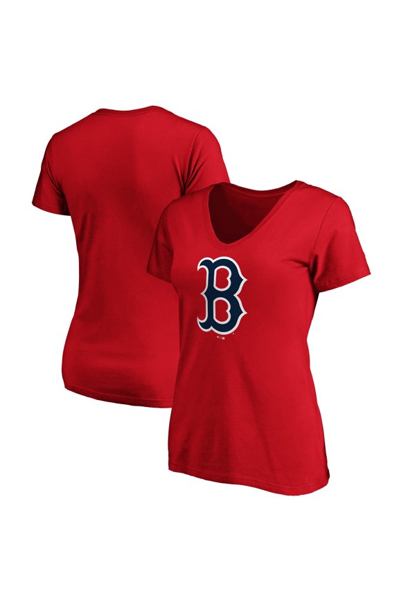 Women's Fanatics Red Boston Red Sox Core Official Logo V-Neck T-Shirt