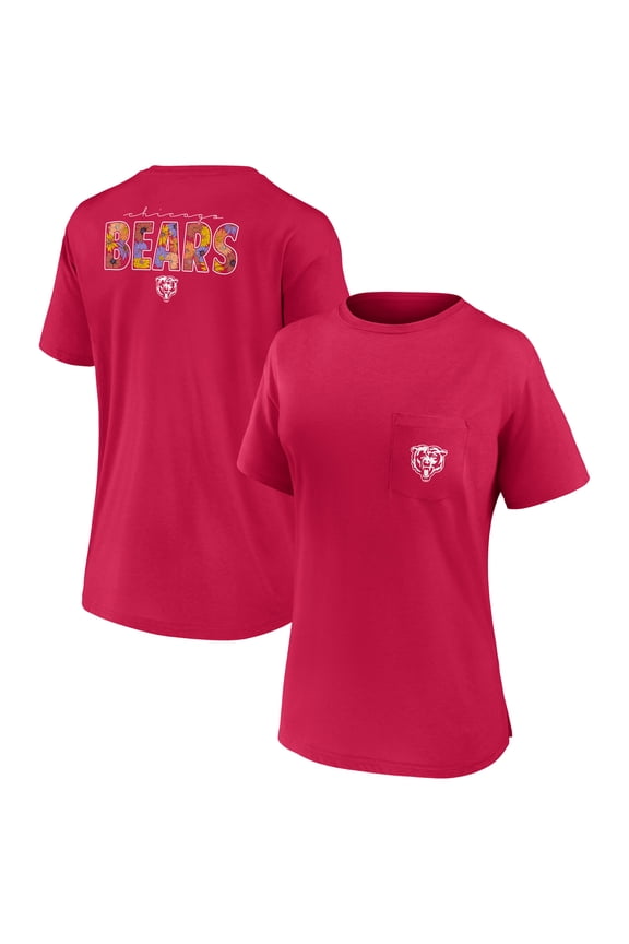 Women's-Fanatics Red Chicago Bears Southern Prep Short Sleeve T-Shirt