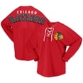 thumbnail image 1 of Women's Fanatics Red Chicago Blackhawks Spirit Lace-Up V-Neck Long Sleeve Jersey T-Shirt, 1 of 4