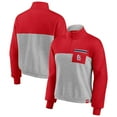 thumbnail image 1 of Women's Fanatics Red/Heather Gray St. Louis Cardinals Iconic Cinch Waist Quarter-Zip Top, 1 of 3